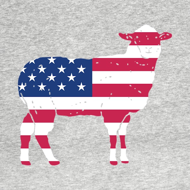 Patriotic Sheep with the US Flag by RJCatch